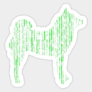 Lilly the Shiba Inu Silhouette - Matrix on Black Sticker